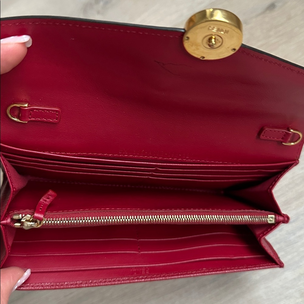 fendi f is fendi continental wallet Elegant Red Leather Wallet - Picture 7 of 14